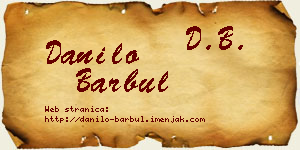 Danilo Barbul vizit kartica